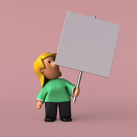 Cartoon woman - 3D Illustrationの写真素材