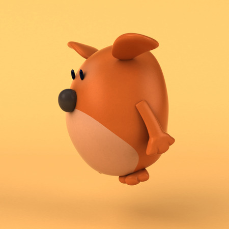 Cartoon dog - 3D Illustrationの写真素材