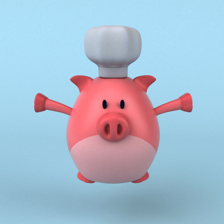 Pig chef - 3D Illustrationの写真素材