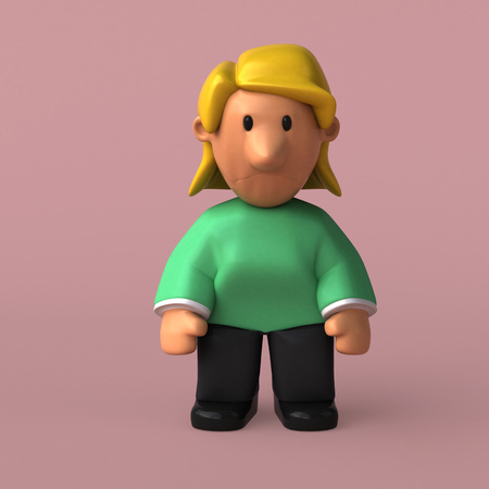 Cartoon woman - 3D Illustrationの写真素材