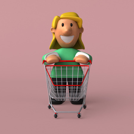 Cartoon woman - 3D Illustrationの写真素材