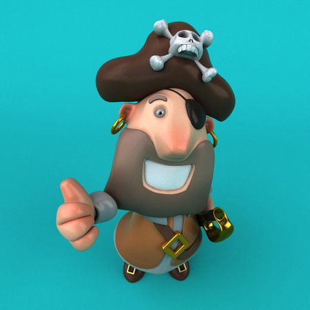 Cartoon pirate - 3D Illustrationの写真素材
