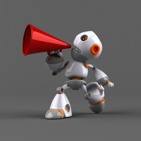 Cartoon robot - 3D Illustrationの写真素材