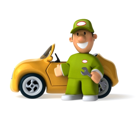 Fun mechanic - 3D Illustrationの写真素材
