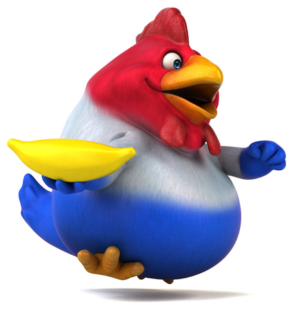 Fun chicken - 3D Illustrationの写真素材