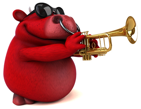 Fun red bull - 3D Illustrationの写真素材