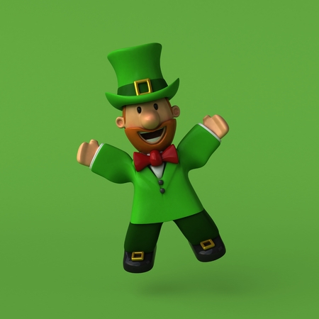 Leprechaun - 3D Illustrationの写真素材