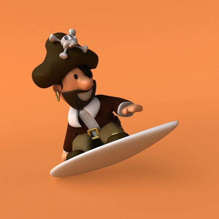 Fun pirate - 3D illustrationの写真素材