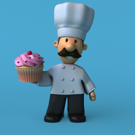 Fun chef - 3D Illustrationの写真素材