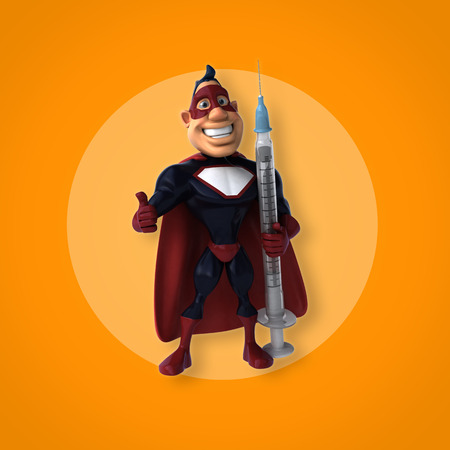 Fun superhero - 3D Illustrationの写真素材