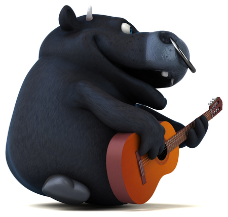 Fun black bull - 3D Illustrationの写真素材