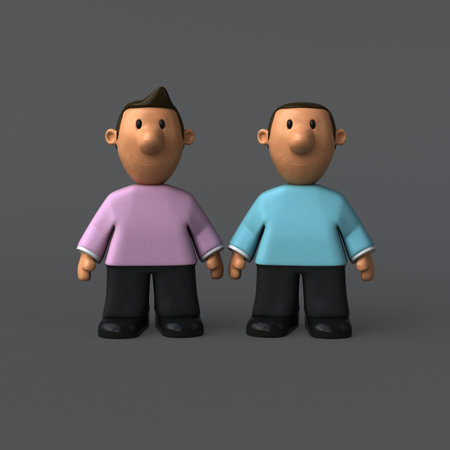 Gay couple - 3D Illustration