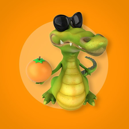 Fun crocodileの写真素材