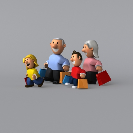 Family - 3D Illustrationの写真素材