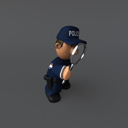 Police - 3D Illustrationの写真素材