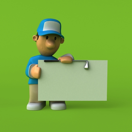 Golfer - 3D Illustrationの写真素材