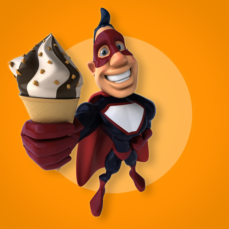 Fun superhero - 3D Illustrationの写真素材