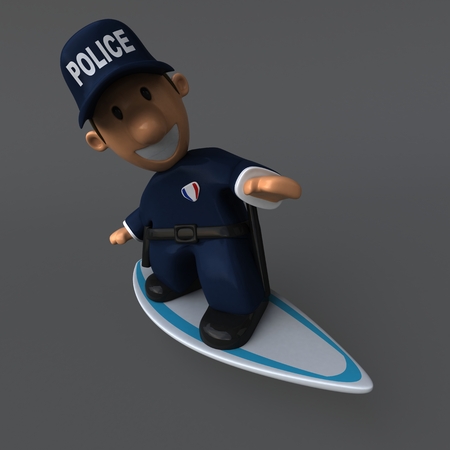 Police - 3D Illustrationの写真素材