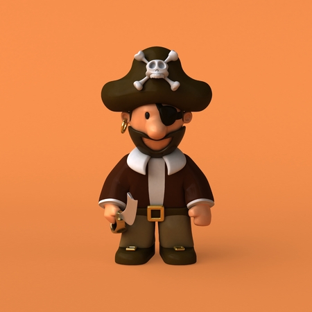 Fun pirate - 3D illustrationの写真素材