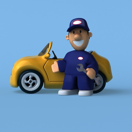Mechanic - 3D Illustrationの写真素材