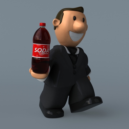 Cartoon businessman - 3D Illustrationの写真素材