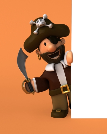 Fun pirate - 3D illustrationの写真素材