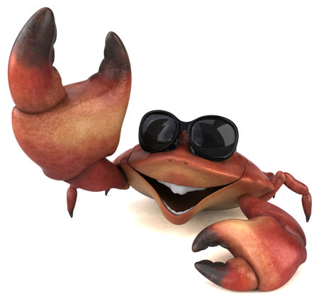 Fun crab - 3D Illustrationの写真素材