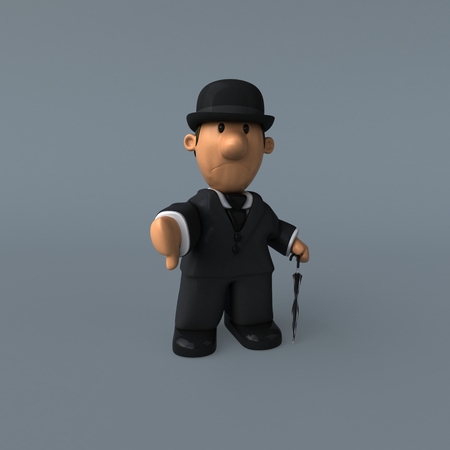 Cartoon businessman - 3D Illustrationの写真素材