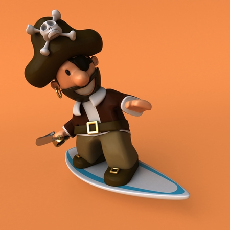 Fun pirate - 3D illustrationの写真素材