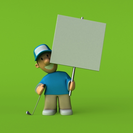 Golfer - 3D Illustrationの写真素材