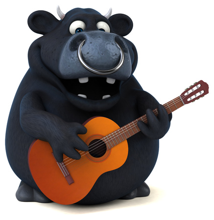 Fun black bull - 3D Illustrationの写真素材