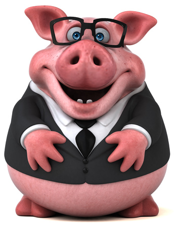 Fun pig - 3D Illustrationの写真素材