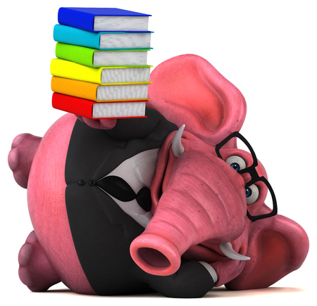 Pink elephant - 3D Illustrationの写真素材