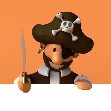 Fun pirate - 3D illustrationの写真素材