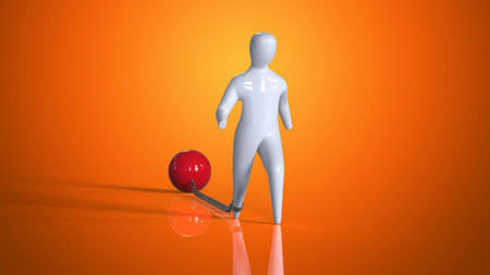 Chain and ball - 3D Illustrationの写真素材