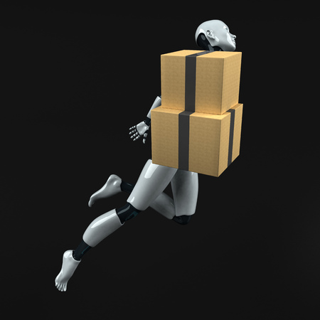 Robot - 3D Illustrationの写真素材