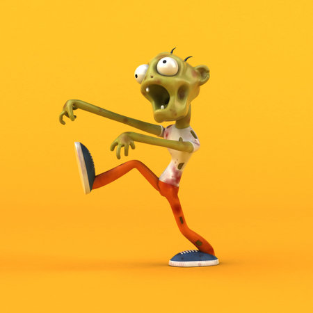 Fun zombie - 3D Illustrationの写真素材