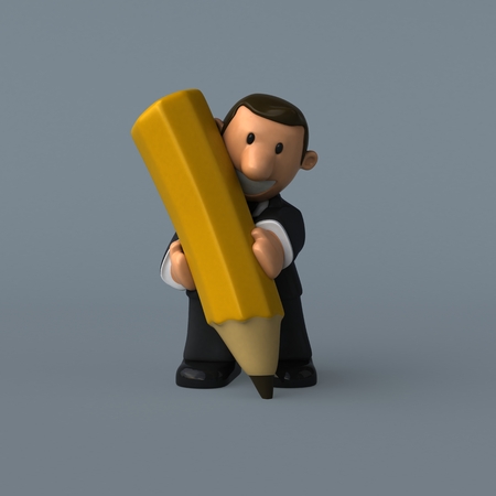 Cartoon businessman - 3D Illustrationの写真素材