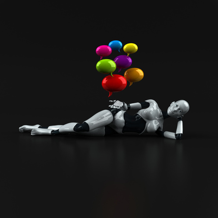 Robot - 3D Illustrationの写真素材