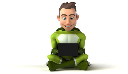 Superhero coding - 3D Illustrationの写真素材