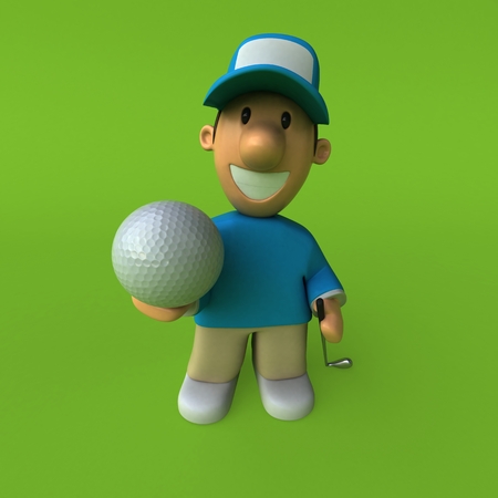 Golfer - 3D Illustrationの写真素材