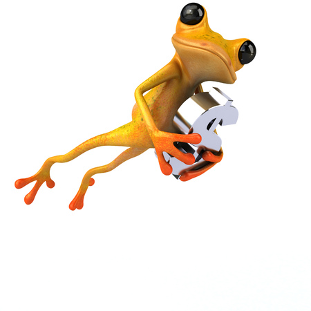 Fun frog- 3D Illustrationの写真素材
