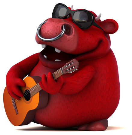 Fun red bull - 3D Illustrationの写真素材