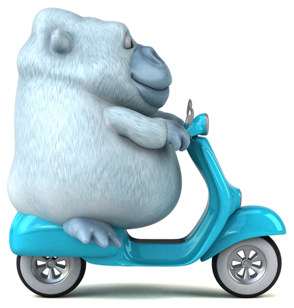 Fun white gorilla - 3D Illustrationの写真素材