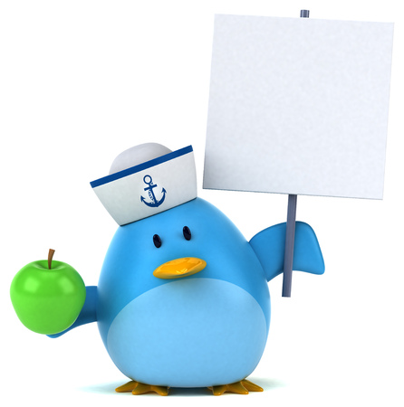 Blue bird - 3D Illustrationの写真素材