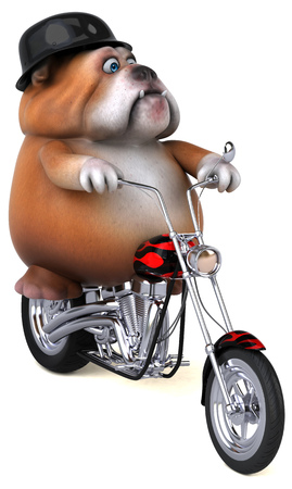 Fun bulldog - 3D Illustrationの写真素材