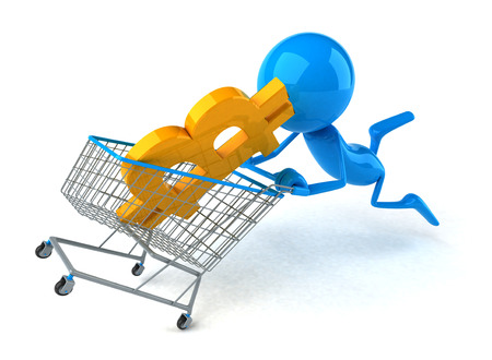 Bitcoin shopping - 3D Illustrationの写真素材