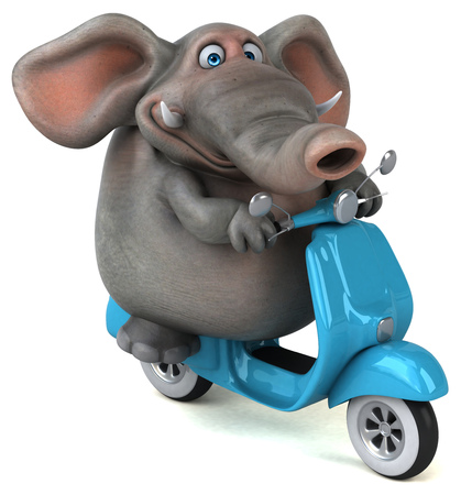 Fun elephant - 3D Illustrationの写真素材