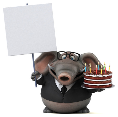 Fun elephant - 3D Illustrationの写真素材