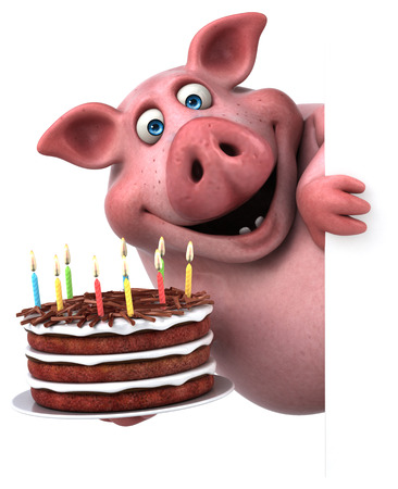 Fun pig - 3D Illustrationの写真素材